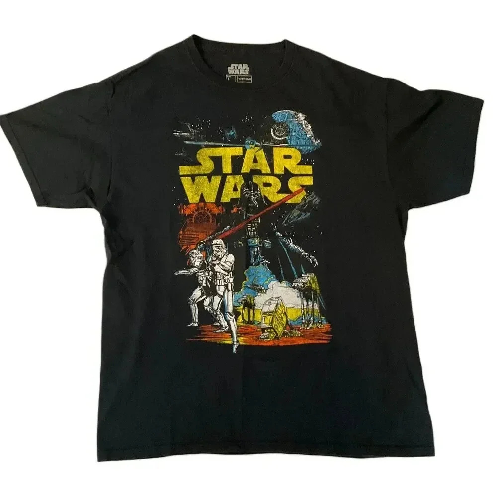 Fifth Sun Black Star Wars Print Short Sleeve Graphic Tee T-Shirt‎ Large